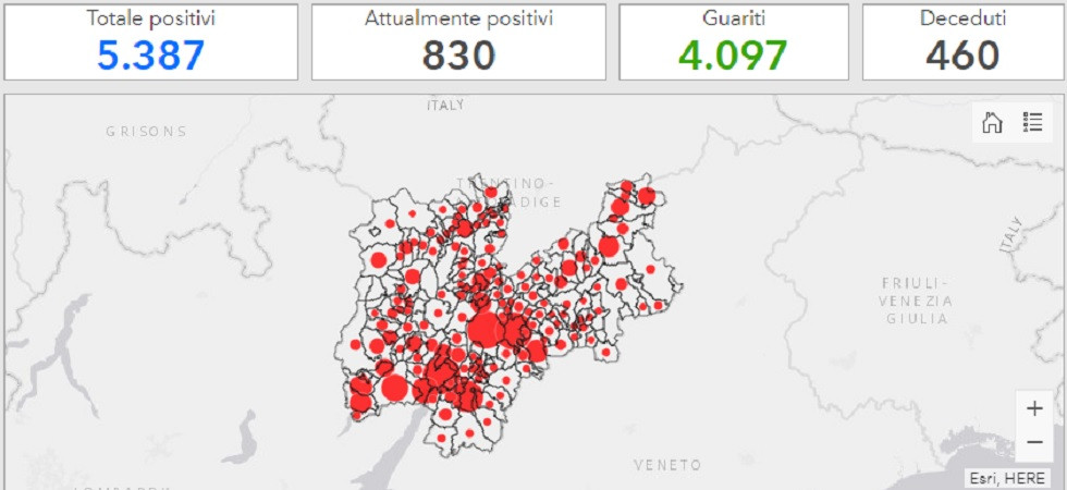 Coronavirus in Trentino, contagiato l'1% della popolazione